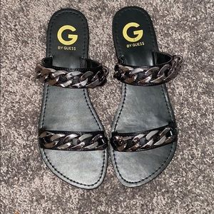 G by Guess Chain Slide Sandals